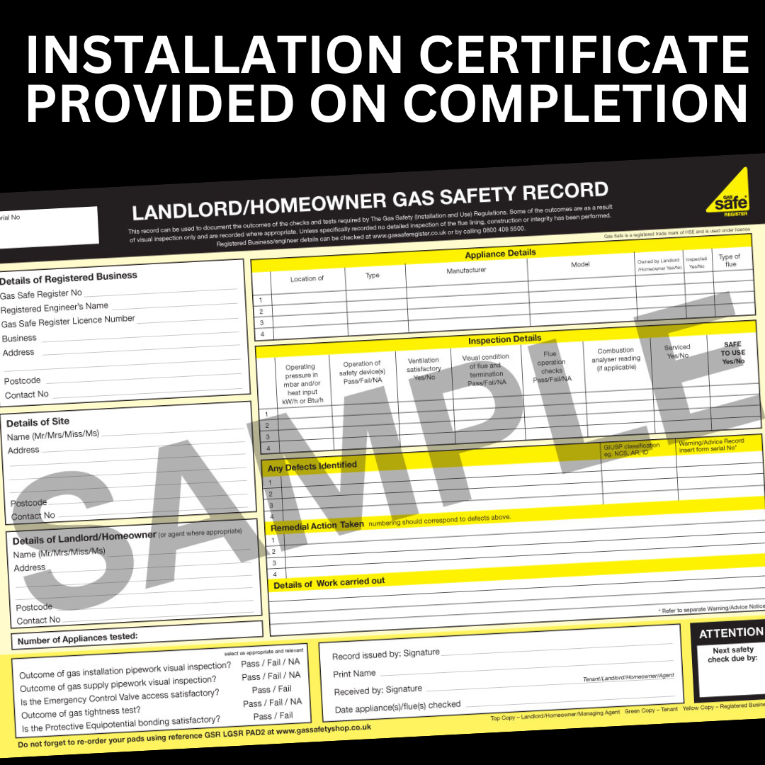 Gas Safe Certificate